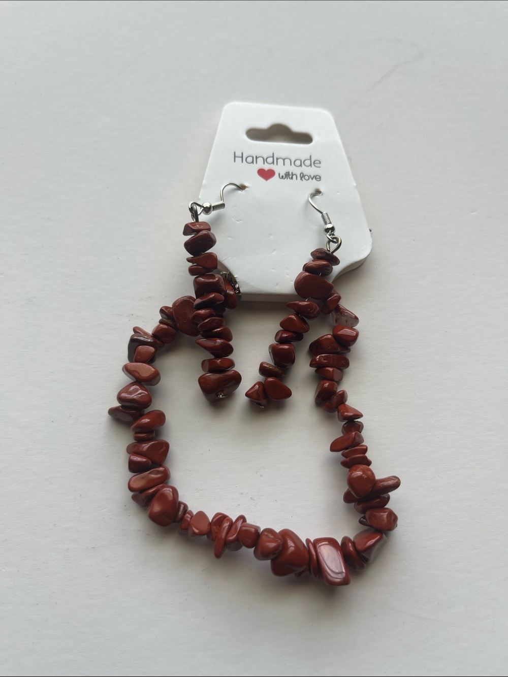 Handmade Red Bracelet and Earring Set